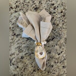 NEW Set of 6  Oyster Shell Napkin Rings
Perfect for Easter ✝️ 🐣🥚🐇